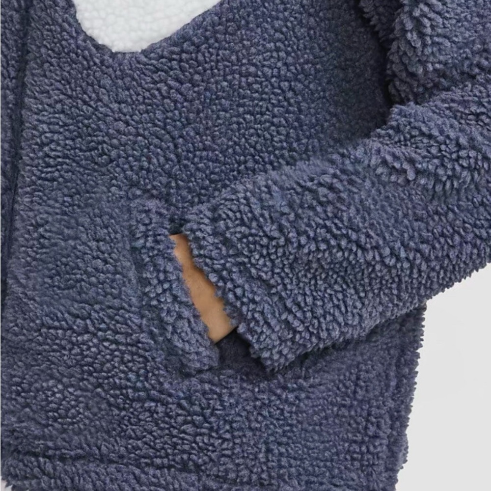 Women's Navy Nike Teddy Fleece Jacket Double Swoosh - Picture 4 of 9